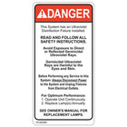 Atlantic UV 70-0039A - Danger Label for Duct 2 x 4"
