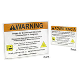 Atlantic UV 98-1828 - UV Warning Sign - Upper Room Air 8.5" x 11"
