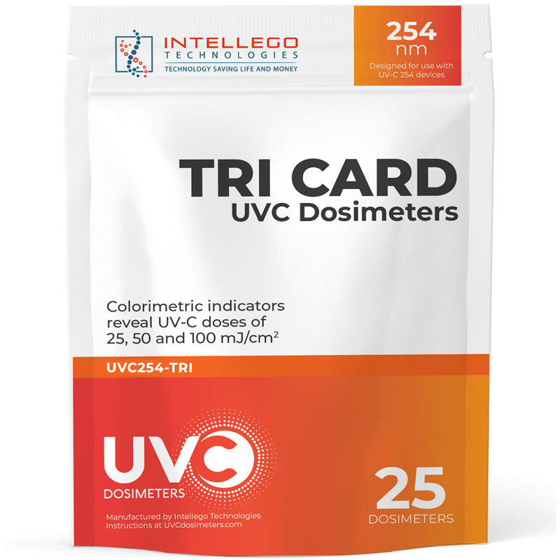 UVC Dosimeter Cards 25/50/100 mJ, 254 nm (25-pack)