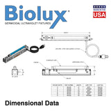 Biolux UVC Air and Surface Irradiating Strip Fixture - 1W UV Output - 12" Length