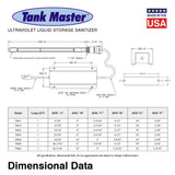 Tank Master UVC Tank Storage Sanitizer - One Lamp - 9.875" Insertion Depth