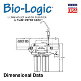 Bio-Logic Pure Water Pack UVC Water Purifier - 1.5 GPM - 3/8" NPT Inlet/Outlet - 2 Filters