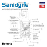 Sanidyne Premium UVC Portable - 480W UV Output - Sensor Safety Shut Off - Remote