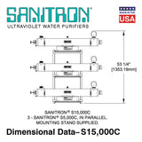Sanitron S15,000C UVC Water Purifier - 250 GPM - 2" NPT Inlet/Outlet - Multi-Chamber