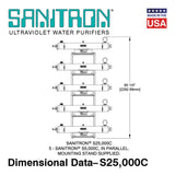 Sanitron S25,000C UVC Water Purifier - 416 GPM - 2" NPT Inlet/Outlet - Multi-Chamber