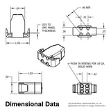 Atlantic UV 35-1124A - 4-Pin Lamp Socket - Snap-In for Panel (0.25" - 0.40 Thick")