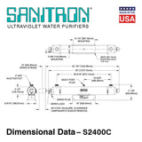 Sanitron S2400C UVC Water Purifier - 40 GPM - 2" NPT Inlet/Outlet - Single Chamber - NSF/ANSI 61/372