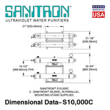 Sanitron S10,000C UVC Water Purifier - 166 GPM - 2" NPT Inlet/Outlet - Multi-Chamber