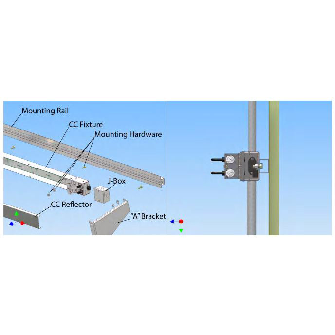 Aluminum Horizontal Light Rail for Cooling Coil Fixtures - Priced Per Inch