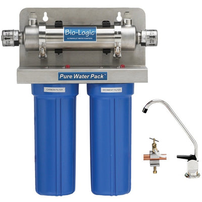 Bio-Logic Pure Water Pack UVC Water Purifier - 1.5 GPM - 3/8" NPT Inlet/Outlet - 2 Filters
