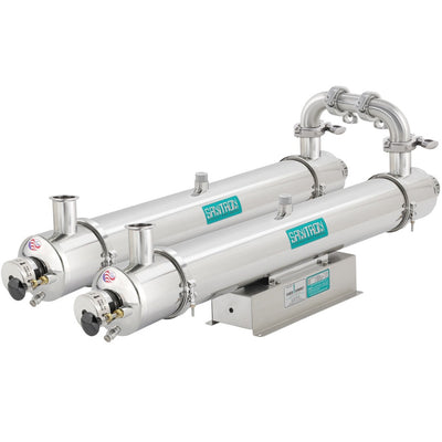 Sanitron S5,000C UVC Water Purifier - 83 GPM - 2" Tri-Clamp Inlet/Outlet - Multi-Chamber - 2" Sanitary Fitting - 5mm Sight Port