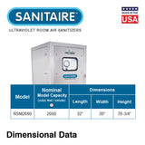 Sanitaire RSM2680 UVC Air Scrubber - 12 Bulbs - 78.75" Height - 2000 CFM