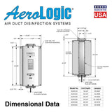 AeroLogic UVC Commercial Air Duct Disinfection - 4 Lamp High Output - 28.75" Length Into Duct