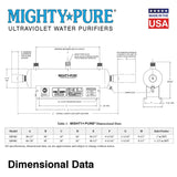 Mighty Pure MP36C UVC Water Purifier - 12 GPM - 1" NPT Inlet/Outlet