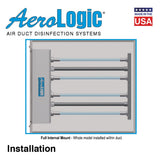 AeroLogic UVC Commercial Air Duct Disinfection - 2 Lamp High Output - 16.75" Length Into Duct