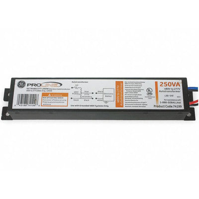 GE 74120 GETR480/277-375W Autotransformer - 480 to 277 or 347 to 200V - 6ct